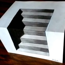 3D лестницы - Как рисовать оптическую иллюзию 3D лестницы - Как рисовать оптическую иллюзию