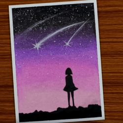 Аниме девушка ночью - рисунок Аниме девушка ночью — рисунок