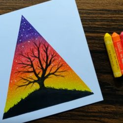 Дерево в треугольнике - рисунок