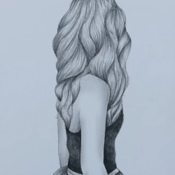 Девочка с красивыми волосами - рисунок