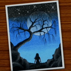 Девушка под ивой - рисунок Девушка под ивой — рисунок