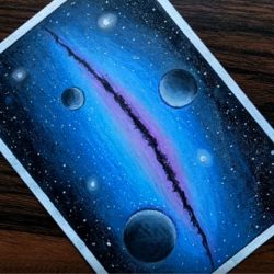 Галактика и планеты - рисунок Галактика и планеты - рисунок