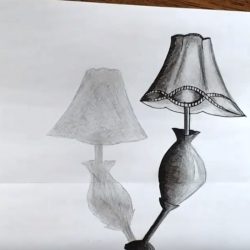 Как нарисовать 3Д настольную лампу