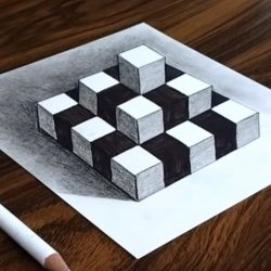 Как нарисовать 3Д шахматную пирамиду Как нарисовать 3Д шахматную пирамиду