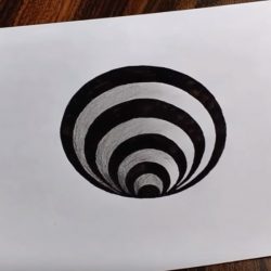 Как нарисовать круглое 3Д отверстие