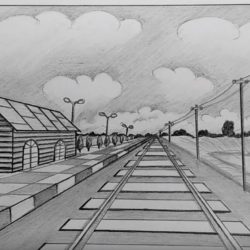 Как нарисовать железнодорожный вокзал