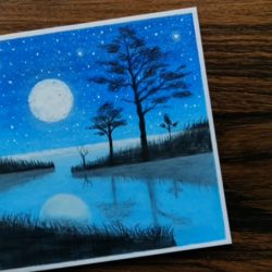 Красивая луна - рисунок Красивая луна - рисунок