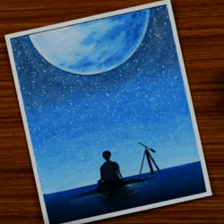 Наблюдение за звездами - рисунок Наблюдение за звездами — рисунок