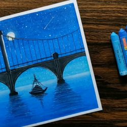 Ночной мост - рисунок