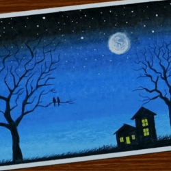 Одинокий домик - рисунок Одинокий домик — рисунок