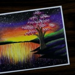 Природа в ночи - рисунок Природа в ночи - рисунок