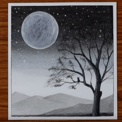 Рисунок - черно-белый пейзаж Рисунок — черно-белый пейзаж