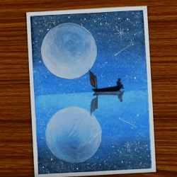 Рисунок - мальчик на лодке Рисунок - мальчик на лодке