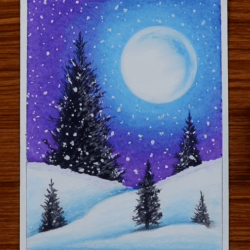 Рисунок — зимний снегопад