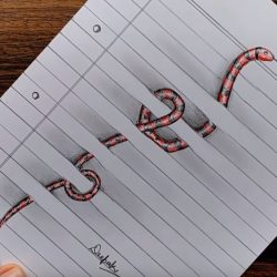 Учимся рисовать 3д змею Учимся рисовать 3д змею