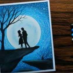 Встреча под луной - рисунок Встреча под луной — рисунок