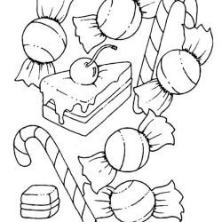 Конфеты и сладости - раскраски