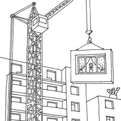 Подъемный краны - раскраски