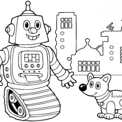 Роботы - раскраски