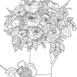 Цветы в вазе - раскраски