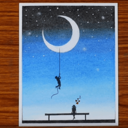 Рисуем — Романтическая прогулка под луной
