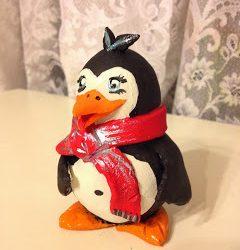 Идея поделки - пингвин из глины Идея поделки - пингвин из глины