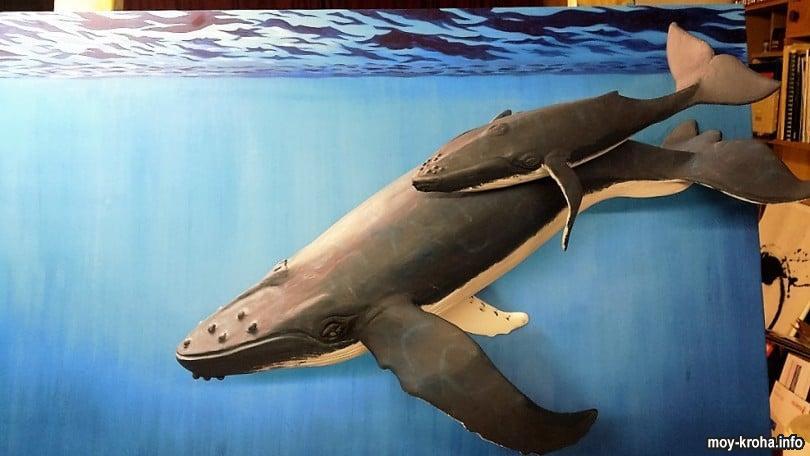 Поделка - семейство китов из папье-маше