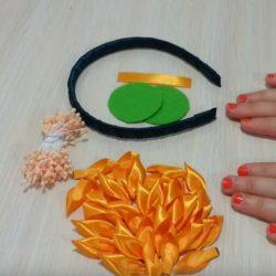 Мастер класс - украшаем ободок для волос в технике канзаши Мастер класс - украшаем ободок для волос в технике канзаши