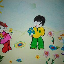 Рисунок - На цветочной полянке Рисунок — На цветочной полянке